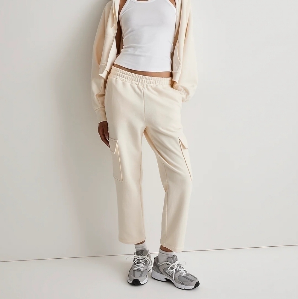 Madewell Brushed Pull-On Cargo Pants in Antique Cream‎ size XXS NWT NG964